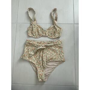 Peony Swim Bikini Swimsuit Balconette Top High Waist Bottom Swimwear